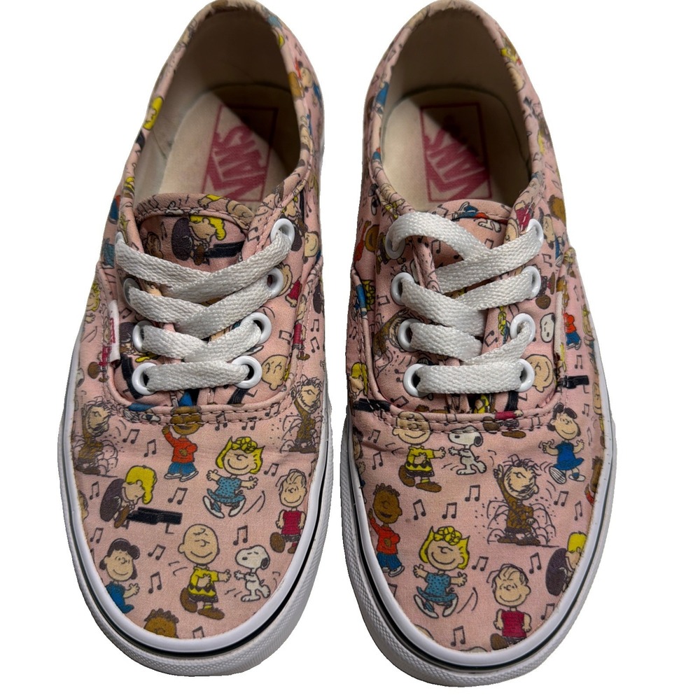 Vans x Peanuts Dance Party low-top sneakers pink Snoopy Charlie Brown Lucy Sz 5